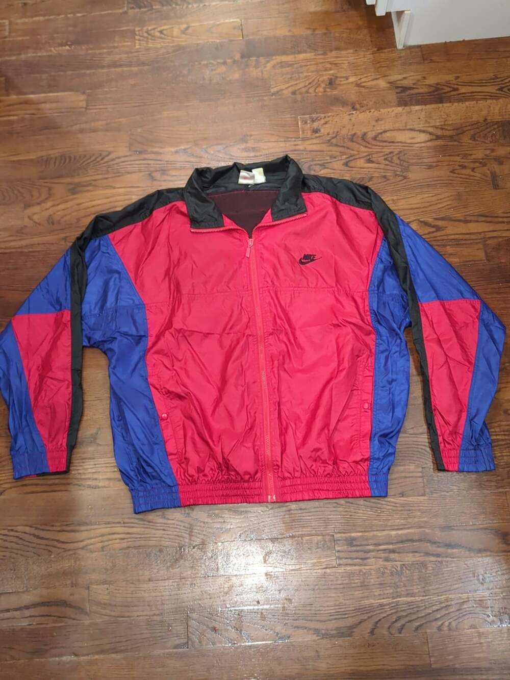 Nike Vintage 90s Colorblock Windbreaker Size L Red Blue Black